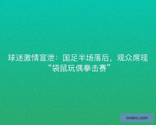 球迷激情宣泄：国足半场落后，观众席现 “袋鼠玩偶拳击赛”